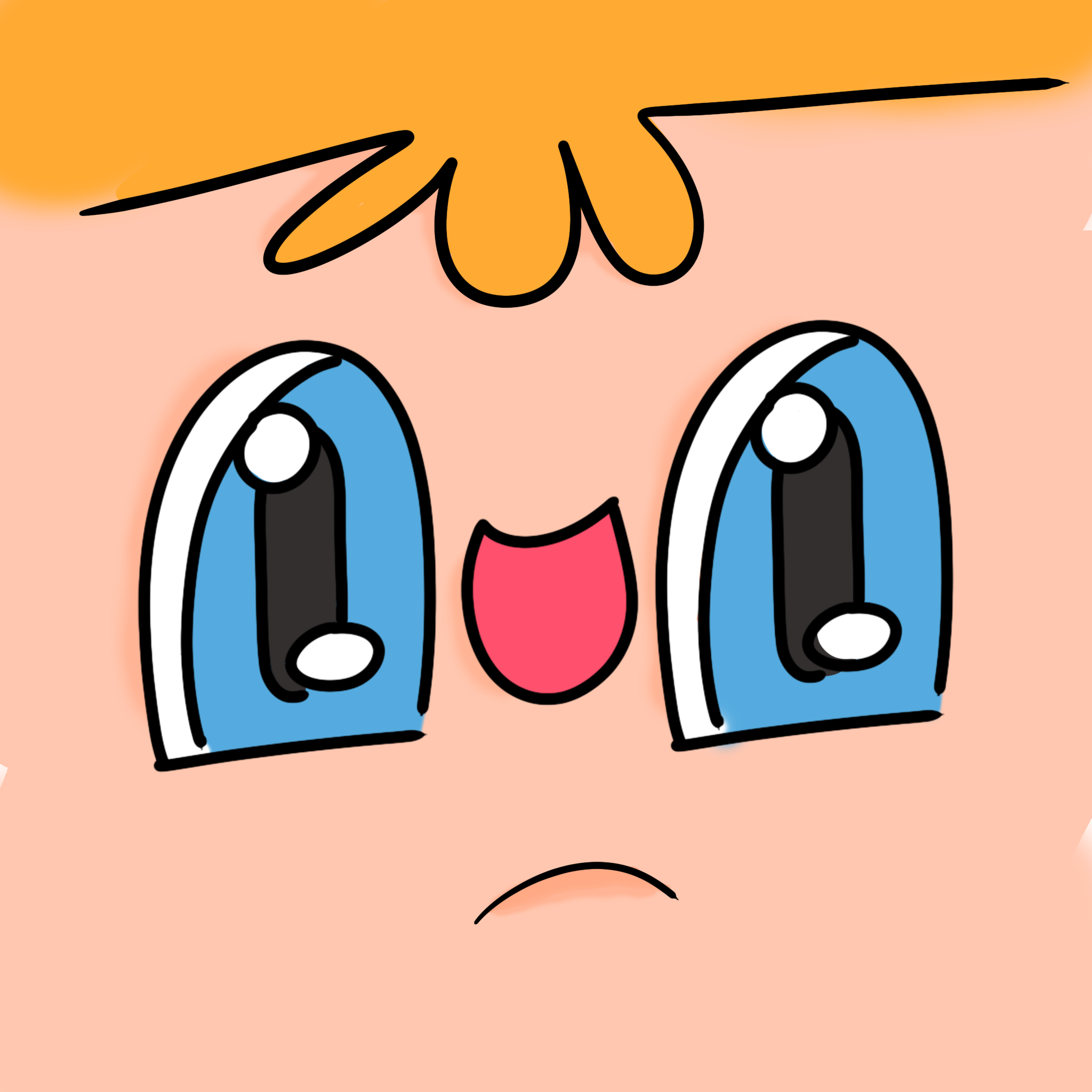 Illustration of Jérôme's head in a flat design style.